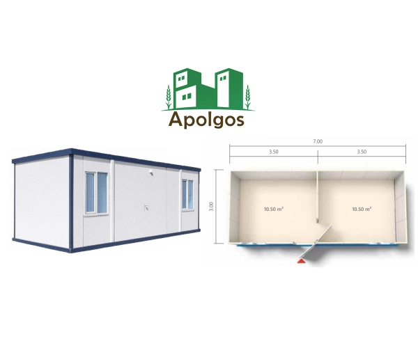 Kontener Mieszkalny 700 x 300 Dwa pokoje PUR 100mm