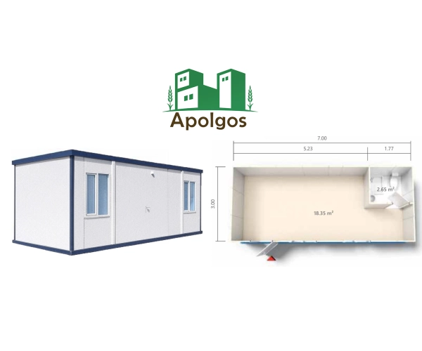 Kontener Mieszkalny 700 x 300 Salon i Łazienka